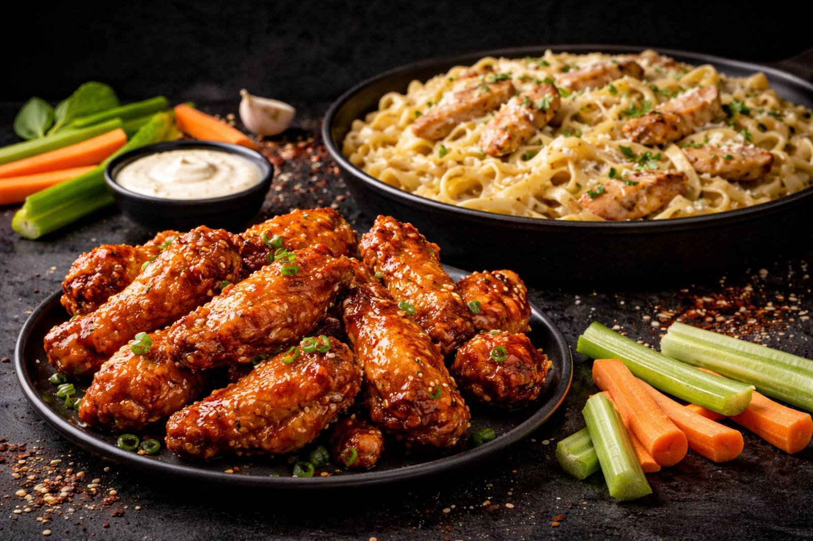Halal chicken wings and pasta in Greensboro NC